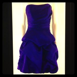 David's Bridal Strapless Short Satin Pick Up Dress